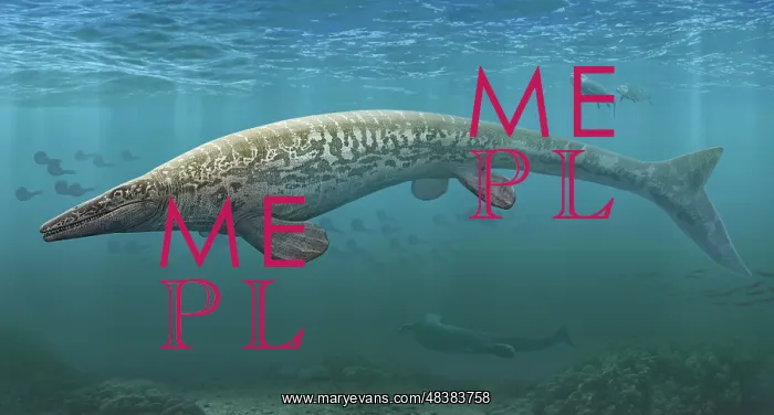 : A large Tylosaurus aquatic reptile searches the : A large Tylosaurus aquatic reptile searches the