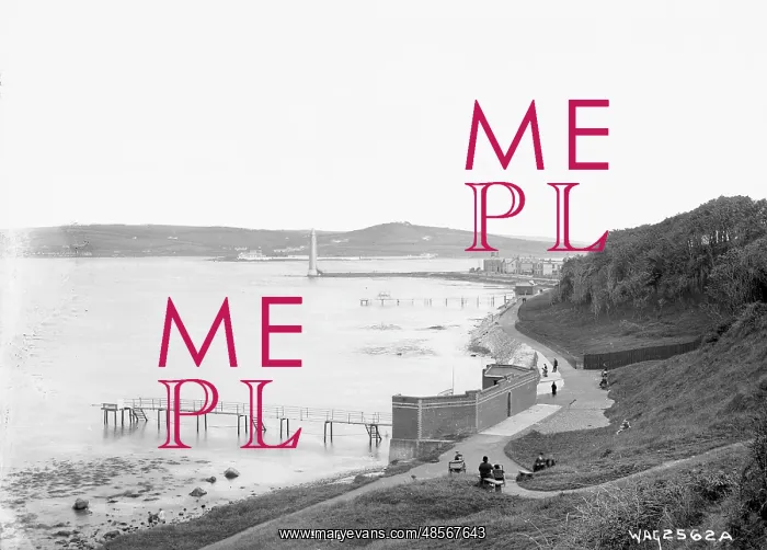 : Larne - an elevated view looking down on the coastal walk with the bathing piers : Larne - an elevated view looking down on the coastal walk with the bathing piers