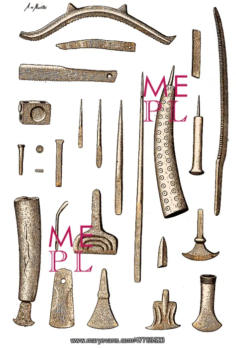 : Late Bronze Age Tools, Illustration : Late Bronze Age Tools, Illustration