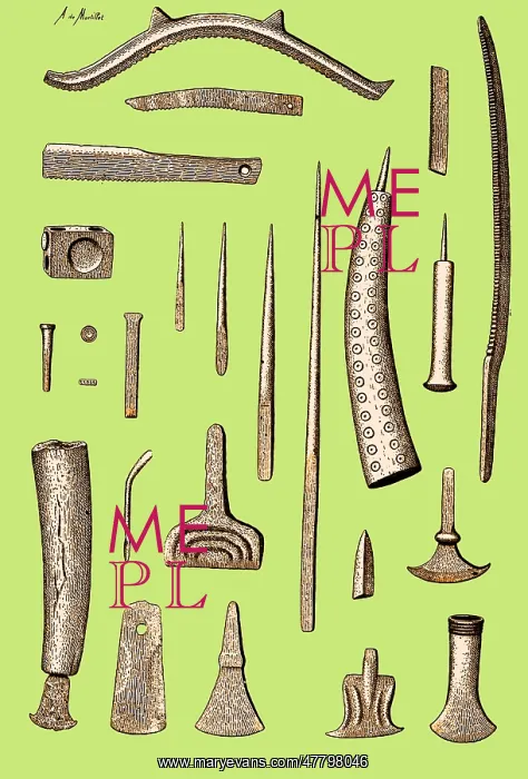 : Late Bronze Age Tools, Illustration : Late Bronze Age Tools, Illustration
