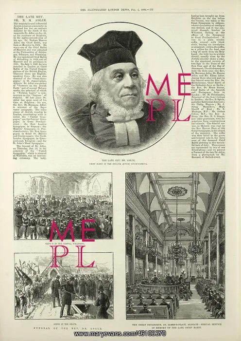 : Late Rev. Dr Adler, Chief Rabbi : Late Rev. Dr Adler, Chief Rabbi