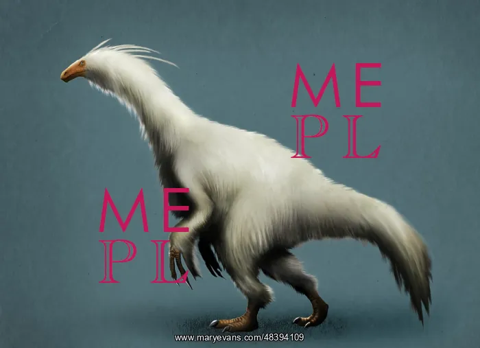 : Lateral view of a Therizinosaurus : Lateral view of a Therizinosaurus