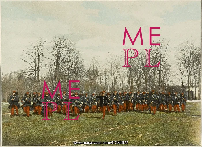: L'ATTAQUE. Led by their commander, wielding his sabre : L'ATTAQUE. Led by their commander, wielding his sabre
