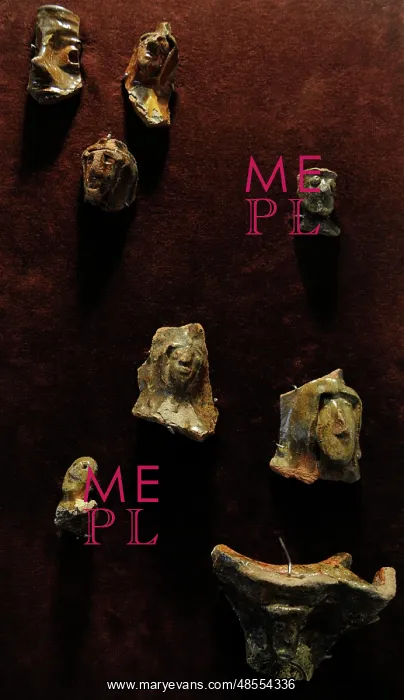  : Latvia. 13th century. Glazed pottery fragments forms of huma