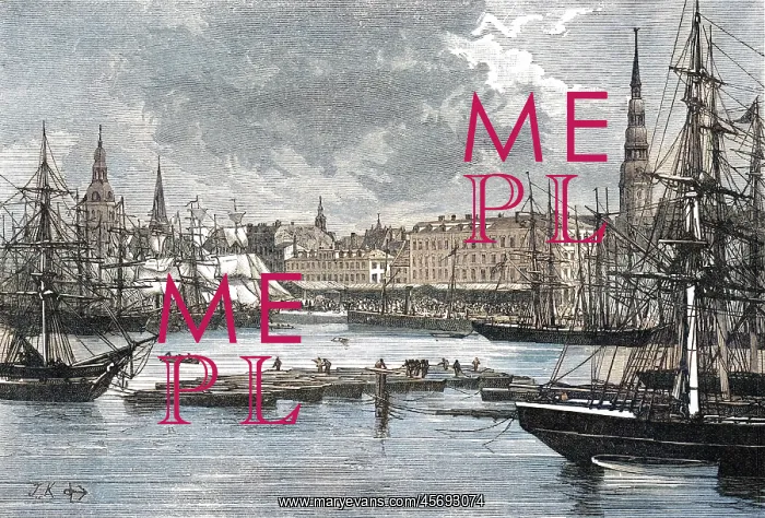  : LATVIA / RIGA / HARBOUR 1875