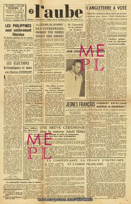 : L'aube front page Liberation of the Phillipines : L'aube front page Liberation of the Phillipines