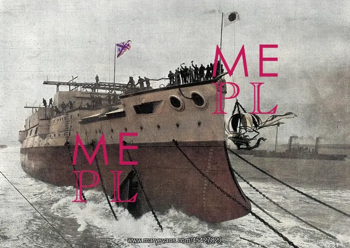 : The launch of the battleship, Mikasa : The launch of the battleship, Mikasa