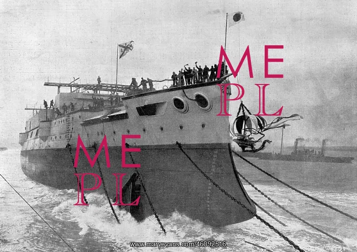 : The launch of the battleship, Mikasa : The launch of the battleship, Mikasa