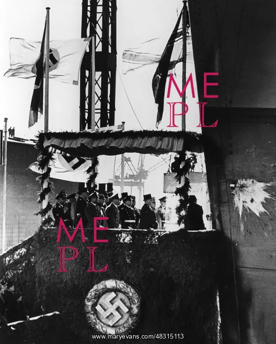 : Launch of the Bismarck in Hamburg, 1939 : Launch of the Bismarck in Hamburg, 1939
