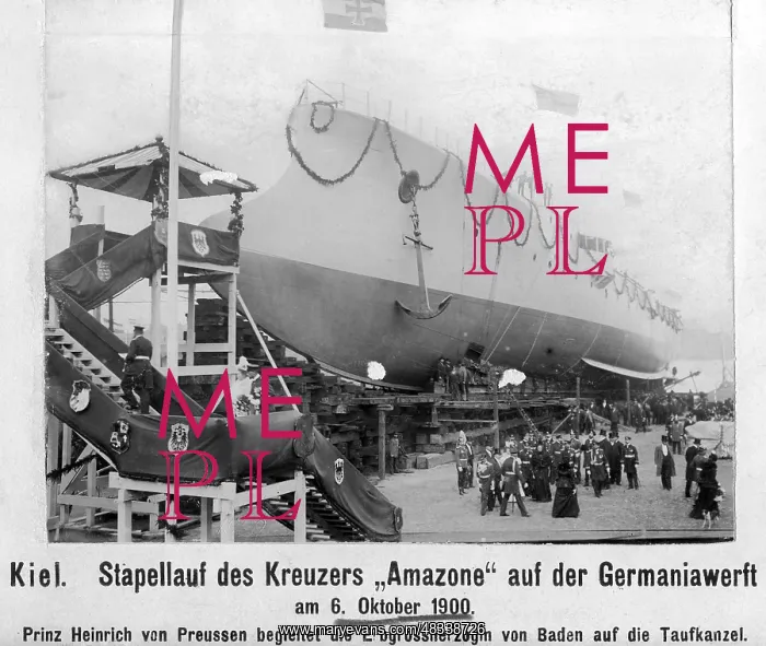 : Launch of the cruiser Amazone, 1900 : Launch of the cruiser Amazone, 1900