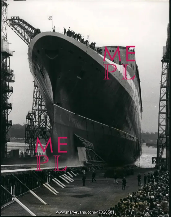 : Launch of Cunard liner, Queen Elizabeth II : Launch of Cunard liner, Queen Elizabeth II