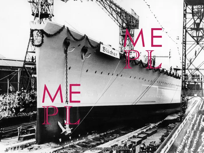 : Launch of the heavy cruiser Bluecher, 1937 : Launch of the heavy cruiser Bluecher, 1937