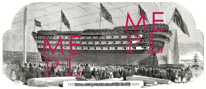 : Launch of HMS Windsor Castle, September 1852 : Launch of HMS Windsor Castle, September 1852