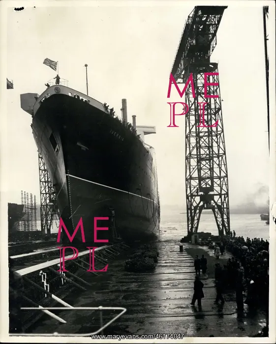 : Launch of the Invernia, new Cunard liner : Launch of the Invernia, new Cunard liner