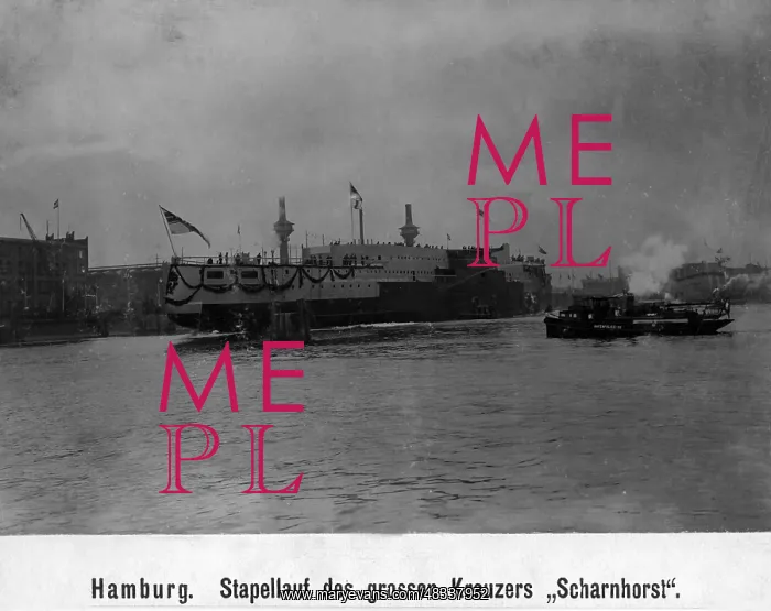 : Launch of the large cruiser Scharnhorst, 1906 : Launch of the large cruiser Scharnhorst, 1906