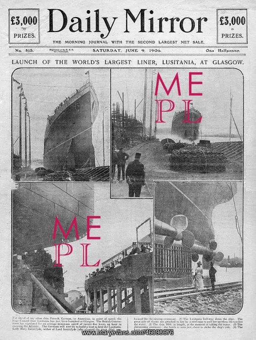  : Launch of the Lusitania at Glasgow