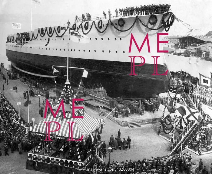 : Launch of the SMS Fuerst Bismarck, 1897 : Launch of the SMS Fuerst Bismarck, 1897