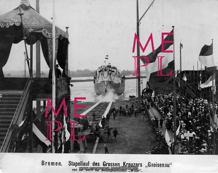 : Launch of the SMS Gneisenau, 1906 : Launch of the SMS Gneisenau, 1906