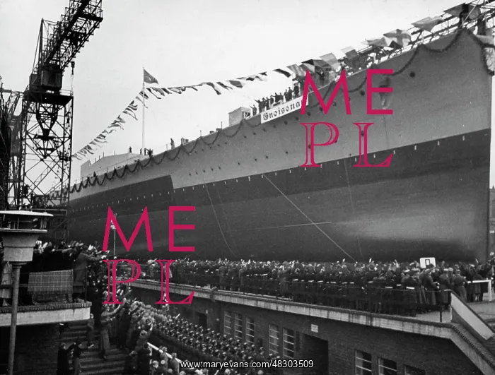 : Launching of the battleship Gneisenau, 1936 : Launching of the battleship Gneisenau, 1936