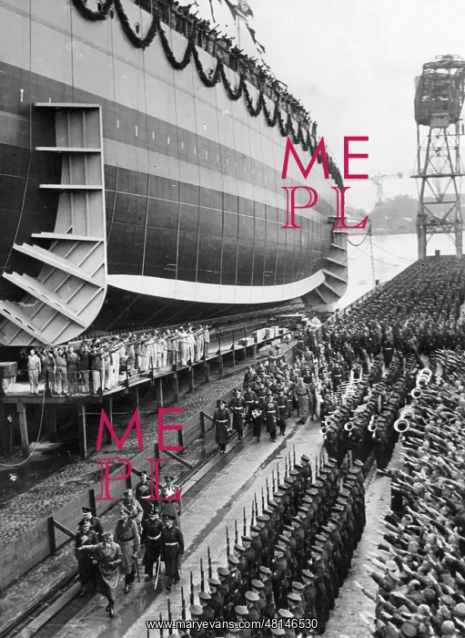 : Launching of the battleship Scharnhorst, 1936 : Launching of the battleship Scharnhorst, 1936