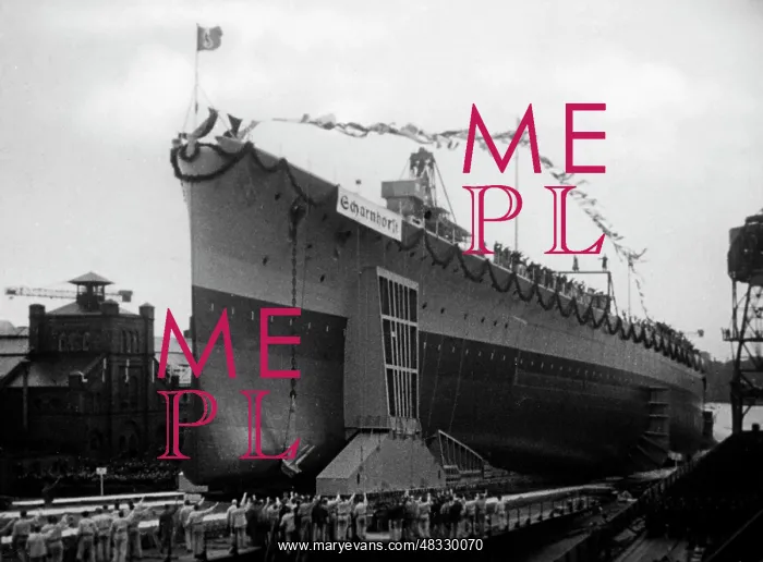  : Launching of the battleship Scharnhorst, 1936