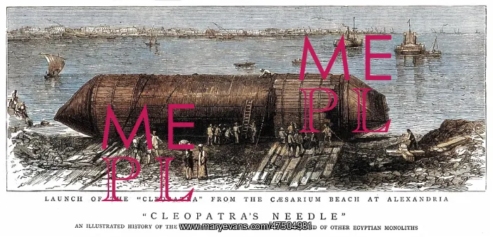 : Launching Cleopatra's needle, 1877 : Launching Cleopatra's needle, 1877