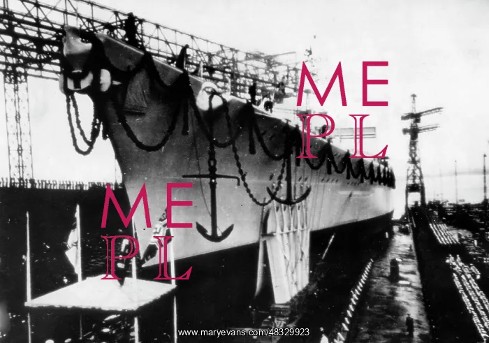 : Launching of the cruiser Lutzow, 1939 : Launching of the cruiser Lutzow, 1939