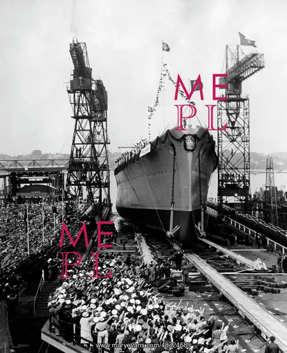 : Launching of the heavy cruiser Blucher, 1937 : Launching of the heavy cruiser Blucher, 1937