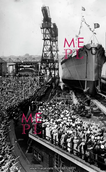 : Launching of the heavy cruiser Blucher, 1937 : Launching of the heavy cruiser Blucher, 1937