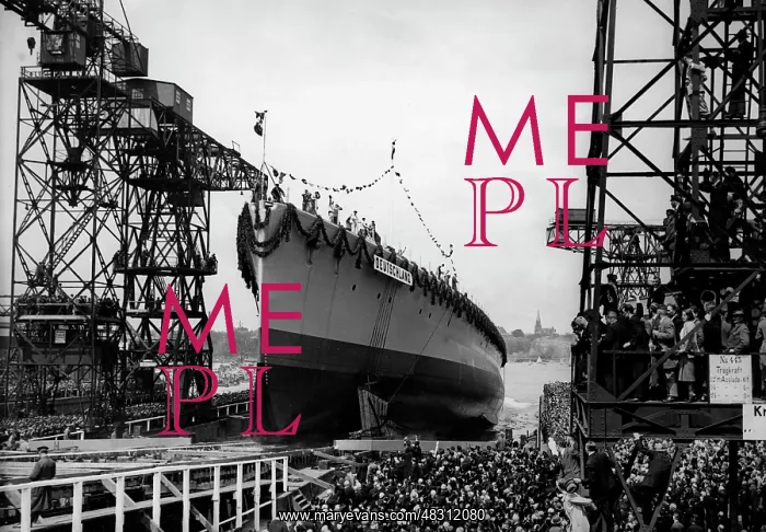 : Launching of Panzerschiff Deutschland, 1931 : Launching of Panzerschiff Deutschland, 1931
