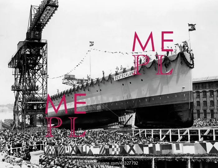 : Launching of Panzerschiff Deutschland, 1931 : Launching of Panzerschiff Deutschland, 1931