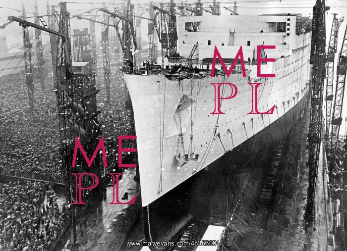: Launching of the Queen Mary, 1934 : Launching of the Queen Mary, 1934