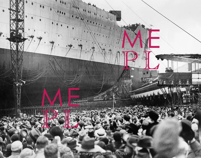 : Launching of the Queen Mary, 1934 : Launching of the Queen Mary, 1934
