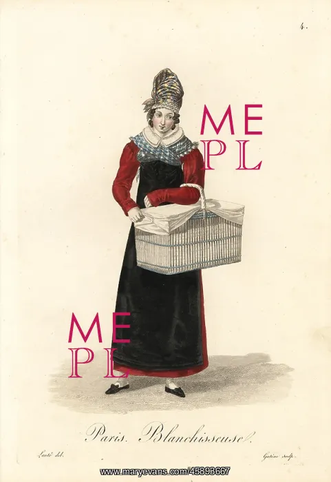 : Laundress of Paris, early 19th century : Laundress of Paris, early 19th century