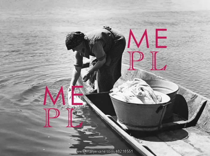: Laundry washing at a river, 1940 : Laundry washing at a river, 1940