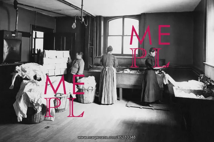 : Laundry with women working at large sinks, ? : Laundry with women working at large sinks, ?