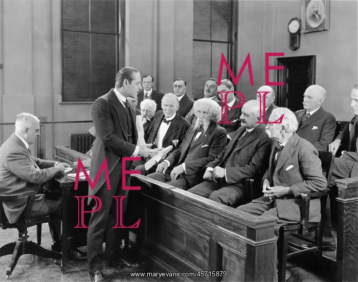 : Lawyer talking to jurors : Lawyer talking to jurors