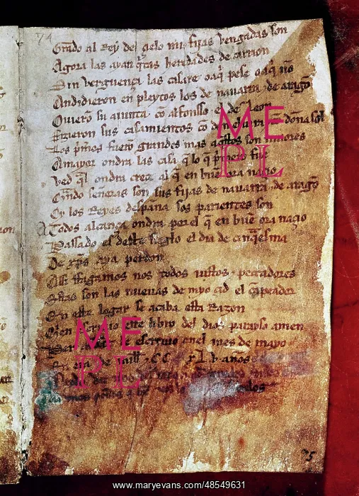 : The Lay of the Cid or The Poem of the Cid. 14th century : The Lay of the Cid or The Poem of the Cid. 14th century