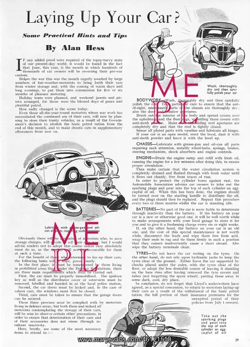 : Laying up your car in wartime, 1942 : Laying up your car in wartime, 1942