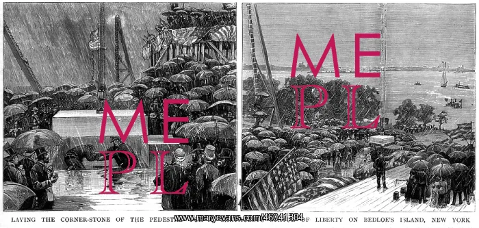 : Laying the cornerstone for the Statue of Liberty : Laying the cornerstone for the Statue of Liberty