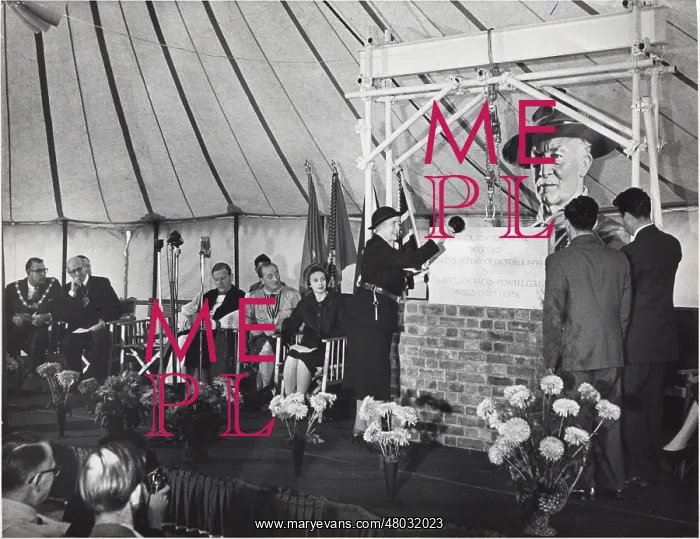 : Laying the foundation stone, Baden Powell House, London : Laying the foundation stone, Baden Powell House, London