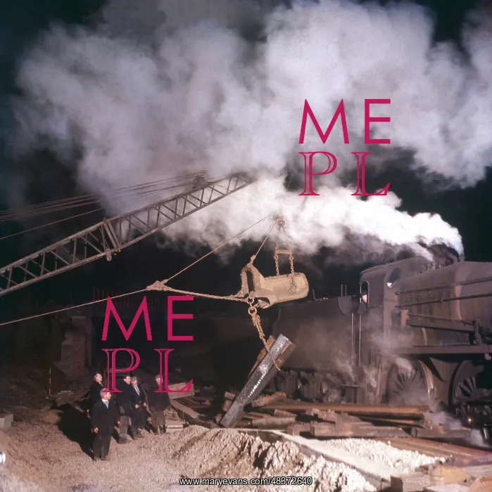 : Laying railway tracks at night : Laying railway tracks at night