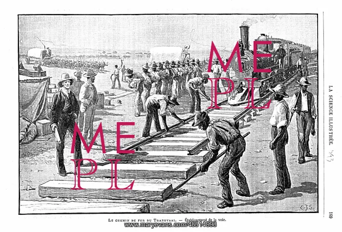 : Laying sleepers and rails (permanent way) on the : Laying sleepers and rails (permanent way) on the