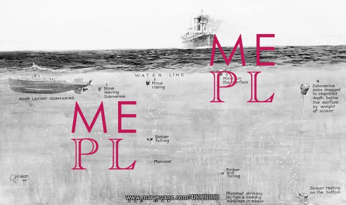 : Mine laying submarine, WW1 : Mine laying submarine, WW1