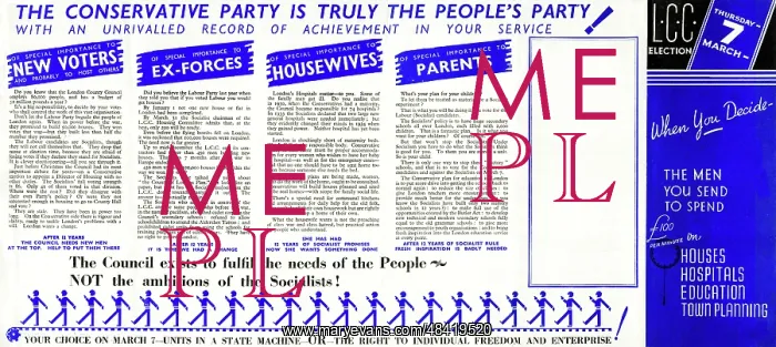 : LCC election leaflet, Conservative Party : LCC election leaflet, Conservative Party