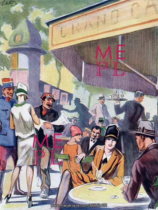 : Le Cafe - Au Printemps by W. S. Hutton : Le Cafe - Au Printemps by W. S. Hutton