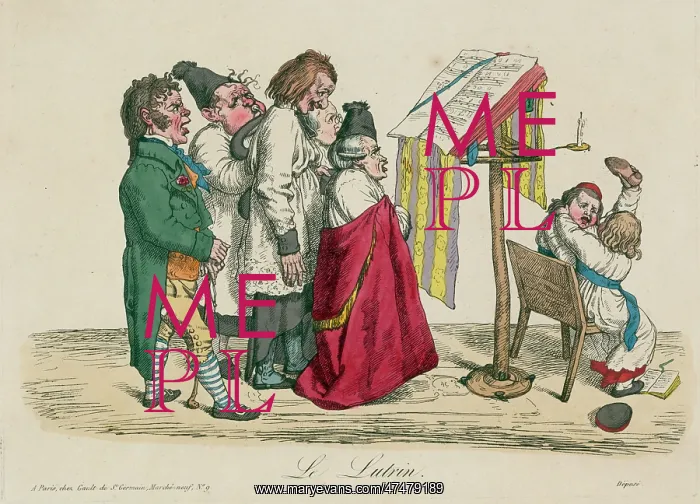 : Le lutrin. Print shows a group of choristers standing before a lectern : Le lutrin. Print shows a group of choristers standing before a lectern