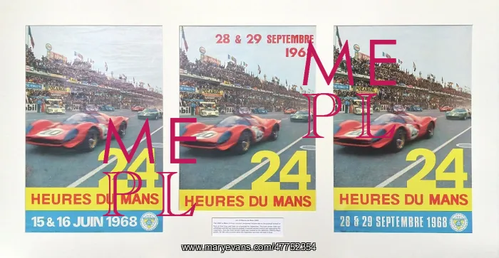 : Le Mans 1968, three event posters : Le Mans 1968, three event posters