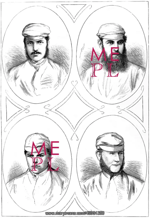 : Four leading cricketers of 1874 : Four leading cricketers of 1874