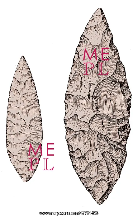 : Leaf-Shaped Flint Implements, Upper Paleolithic : Leaf-Shaped Flint Implements, Upper Paleolithic
